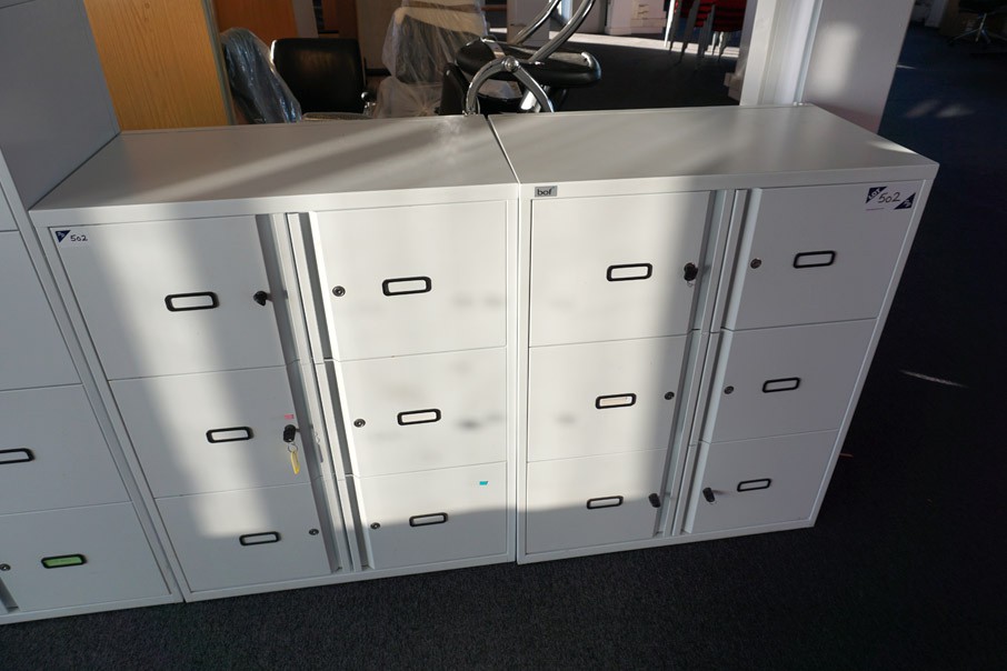 2x BOF white 6 compartment office lockers, 360x440...