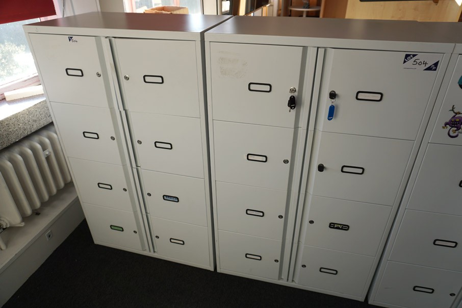 2x BOF white 8 compartment office lockers, 360x440...