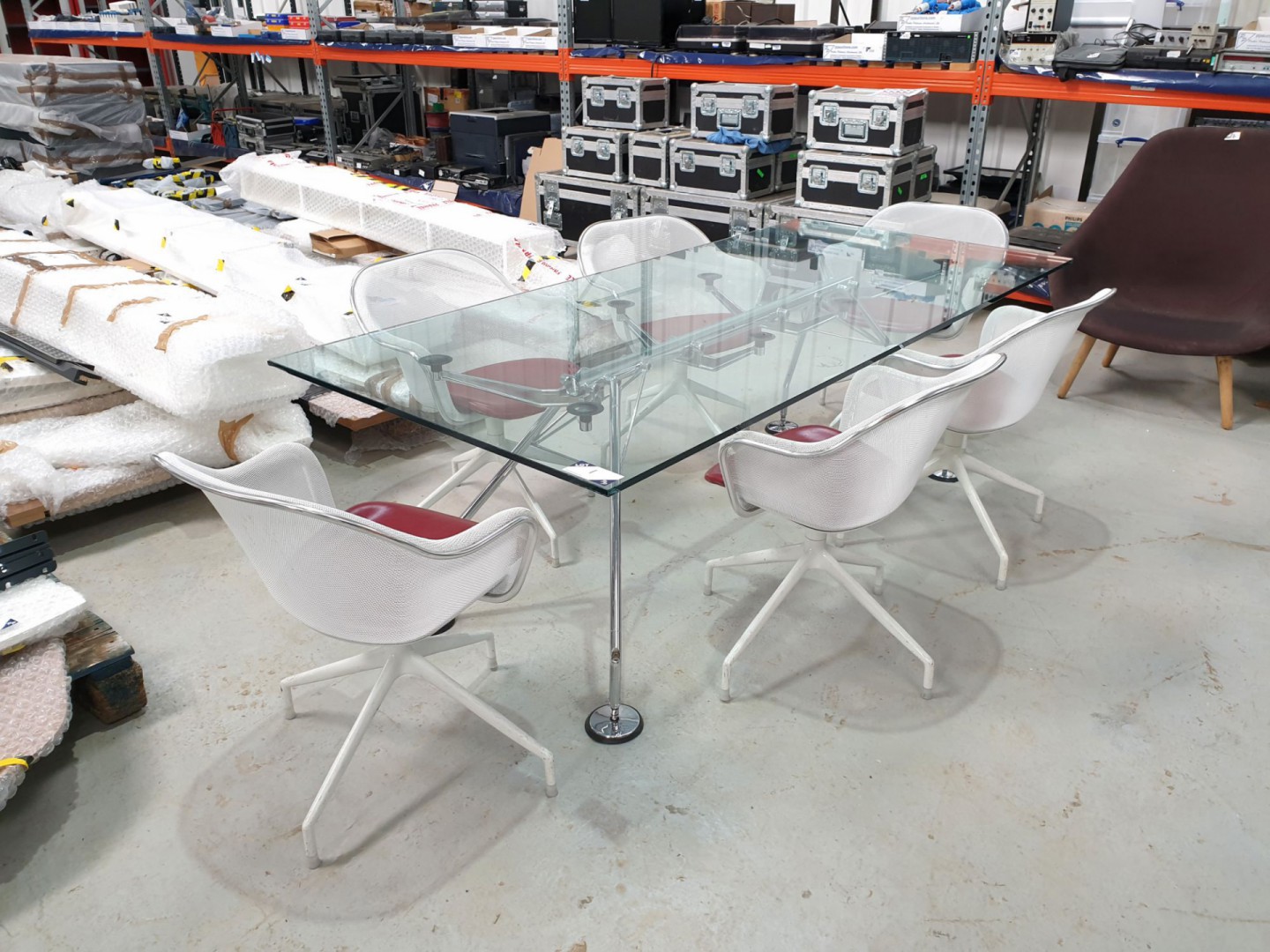 Normon Foster Nomos chrome leg conference table, g...
