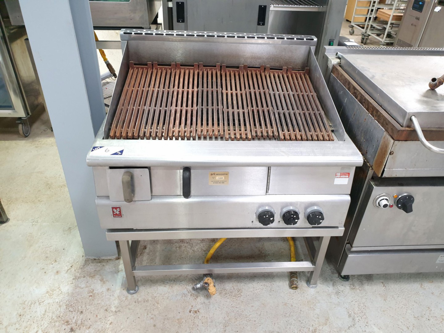 Falcon stainless steel gas griddle on stand