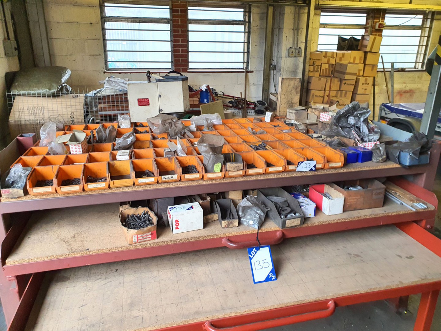 Large Qty various nuts, bolts, washers, threaded b...