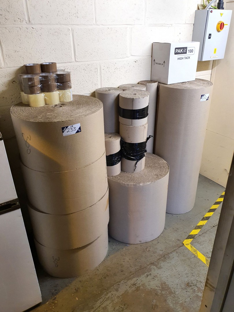 Qty various size corrugated cardboard rolls, 1200/...