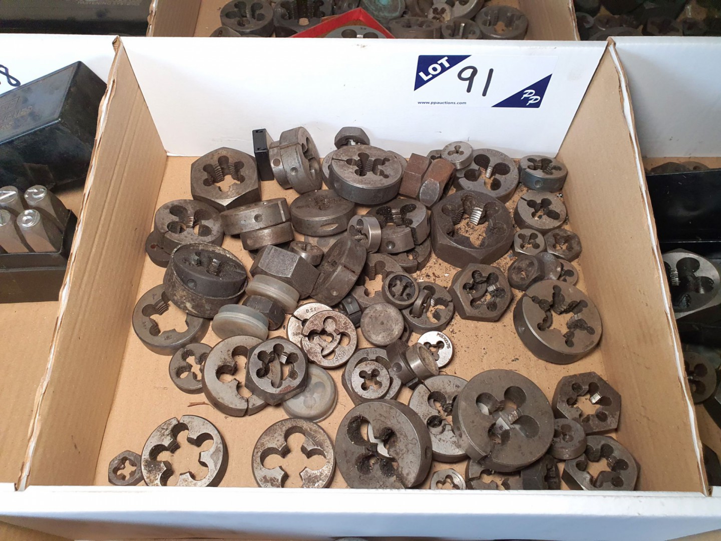 Qty various HSS dies to 1 1/4"