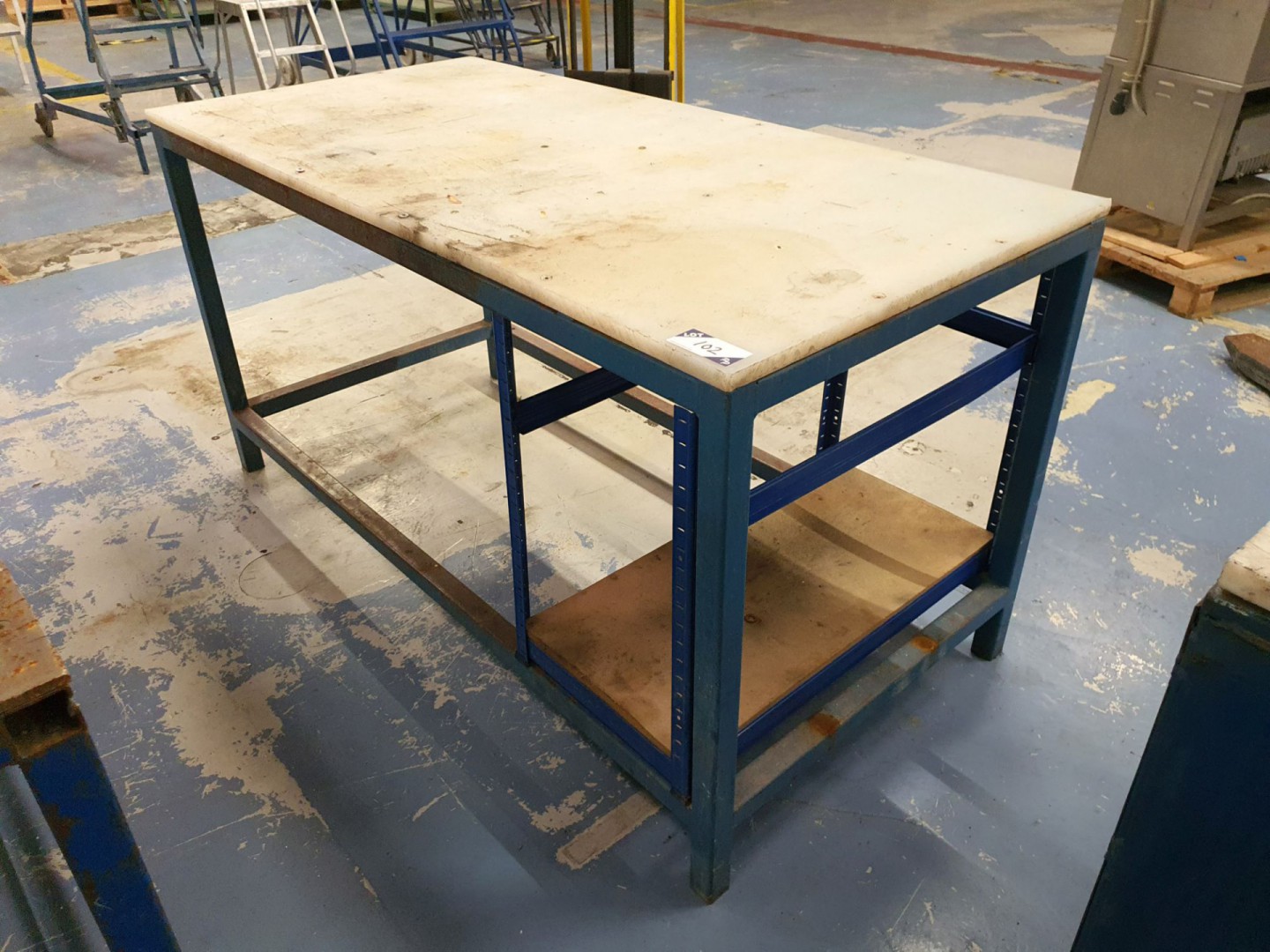 Metal frame nylon top workbench, 1850x910mm