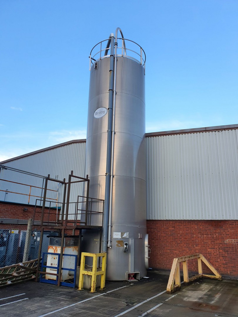 Braby 59.4m3 capacity aluminium silo with AW Targe...