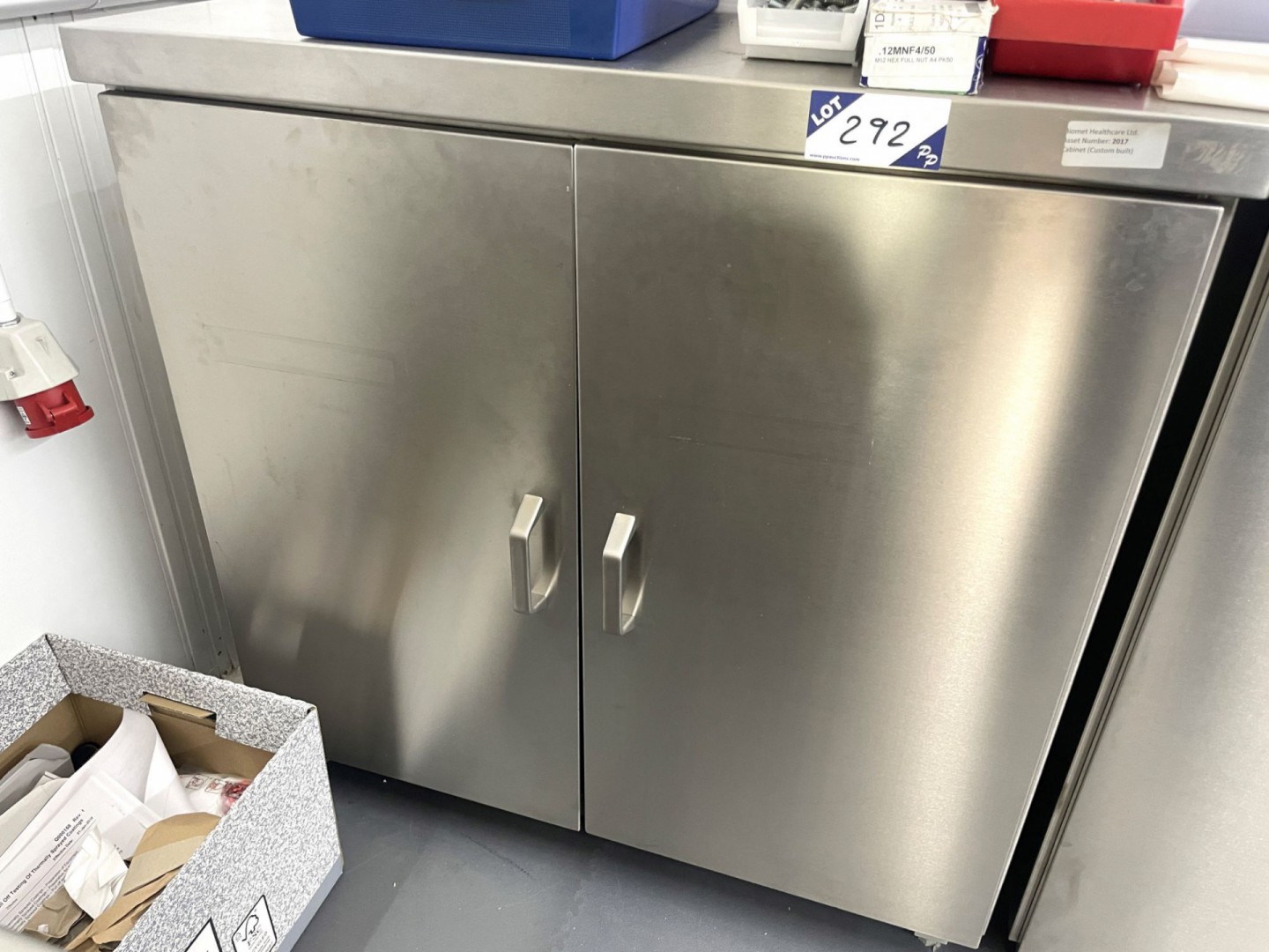 Stainless steel mobile 2 door storage cupboard, 10...