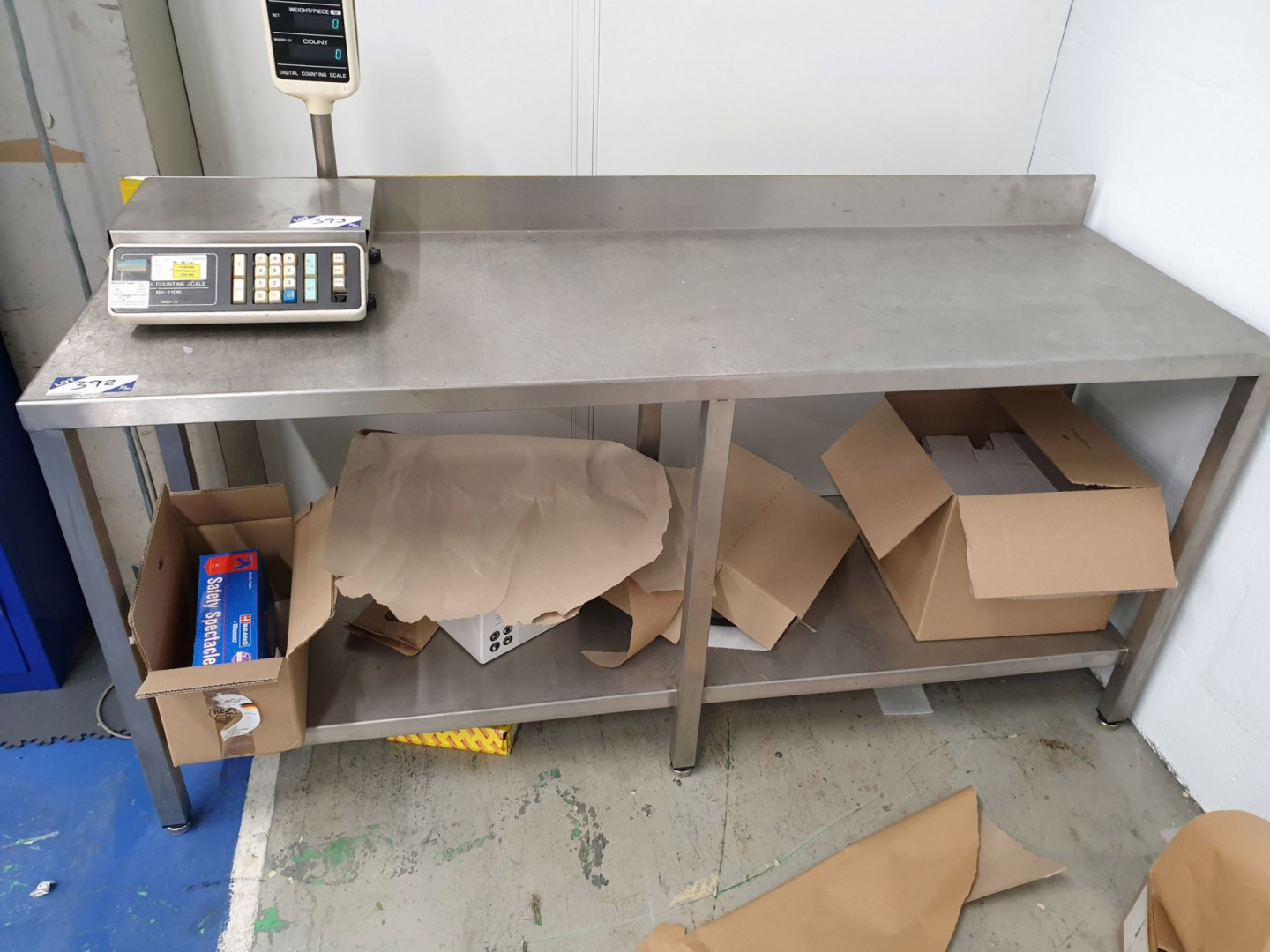1800x600mm stainless steel preparation table