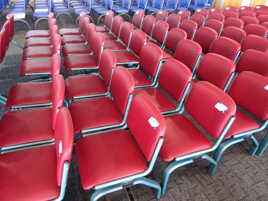 2x 4 seater & 2x 3 seater blue metal frame, burgun...