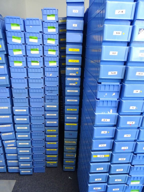 50x Schafer RK621 blue plastic stackable storage b...
