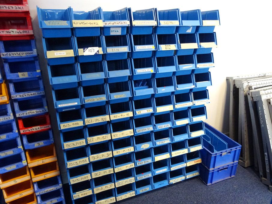 70x Treston blue plastic stackable storage bins, 4...