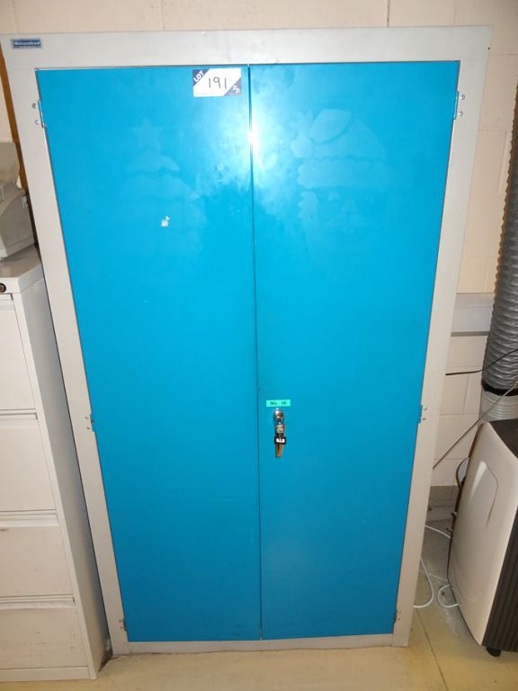 Welconstruct grey / blue metal 2 door storage cupb...