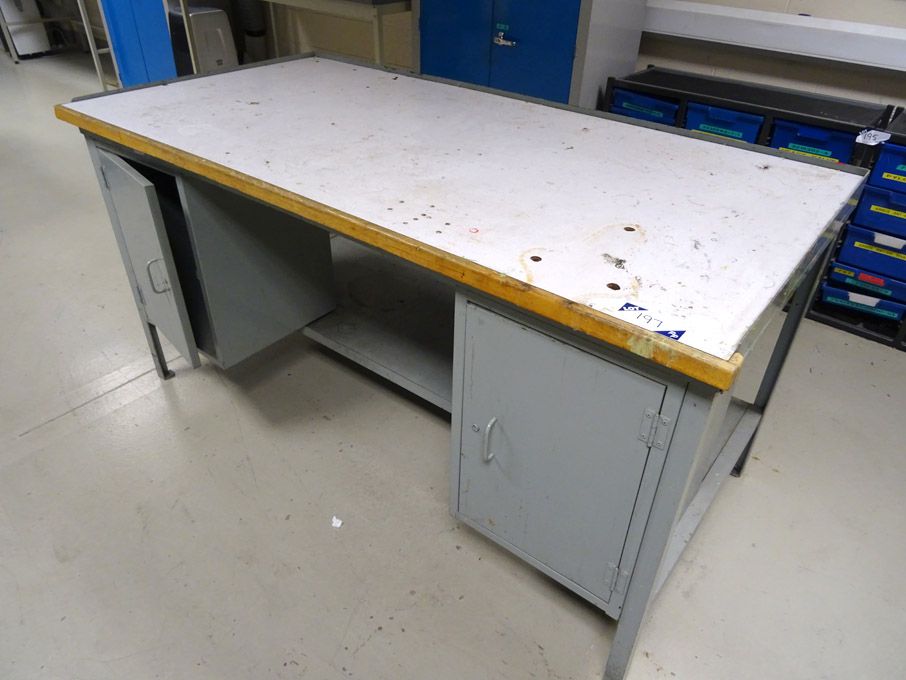 72x36" metal frame workbench with built in cupboar...