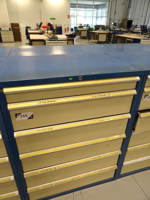 Blue / Grey metal 5 drawer storage cabinet