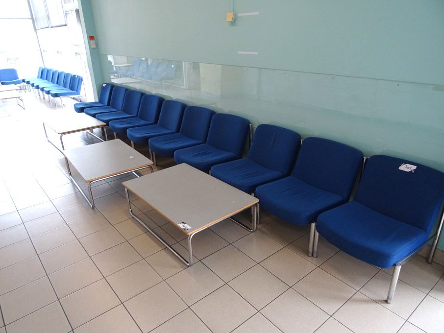 10x blue upholstered / chrome frame waiting room c...