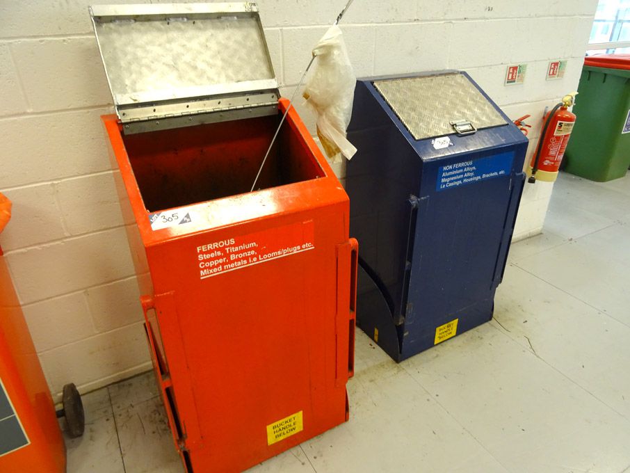 2x metal scrap material bins