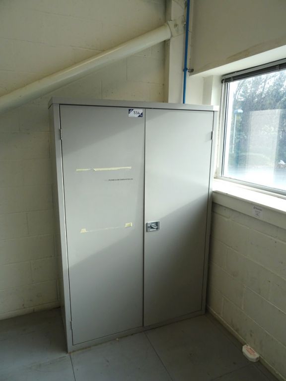 Grey metal 2 door storage cupboard, 1220x460x1830m...