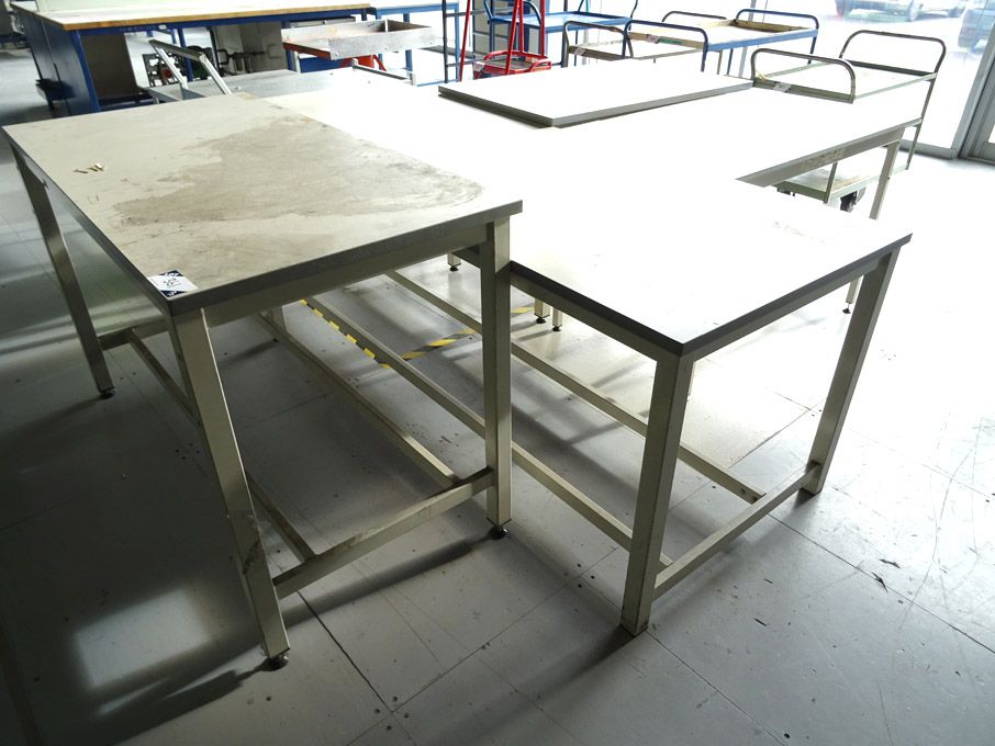 4x various metal frame tables to 2400x900mm