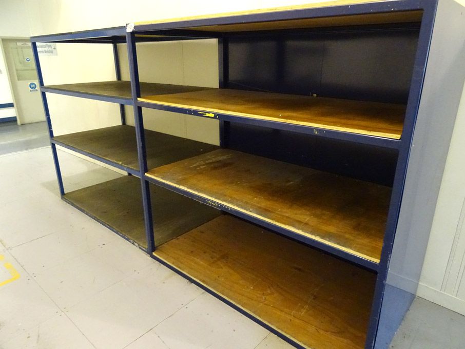 2x metal fixed shelf storage units, 75x38" shelf s...