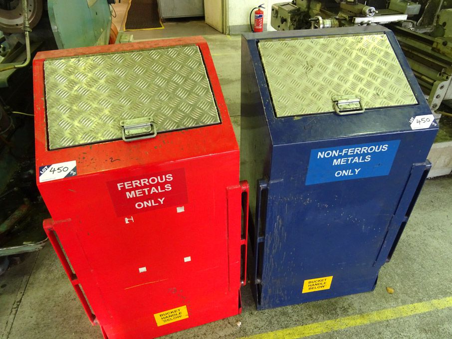 2x Metal rubbish bins
