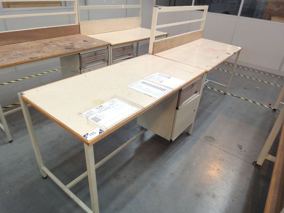 2x Kaymar 1500x750mm work tables with built in dra...