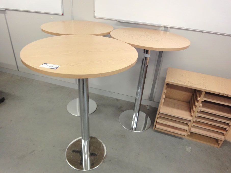 3x light oak 800mm chrome leg meeting tables