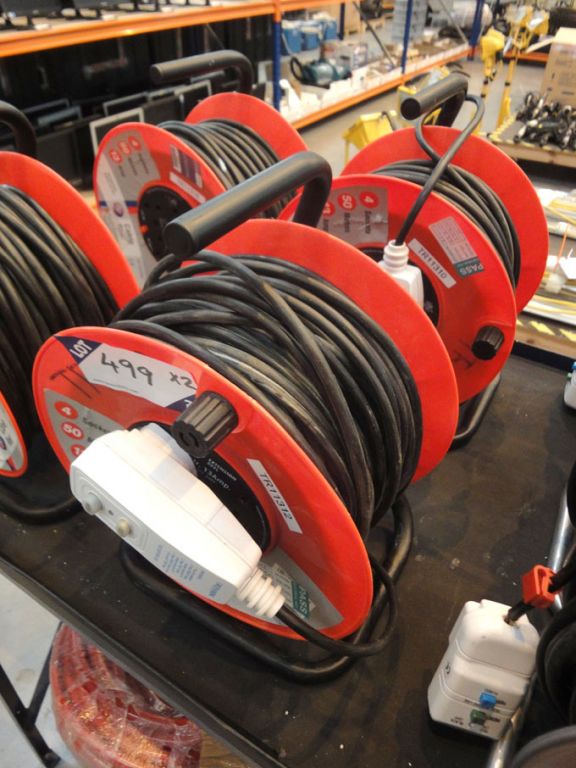 2x JoJo 50m cable reel, 240v, 4 sockets with safet...