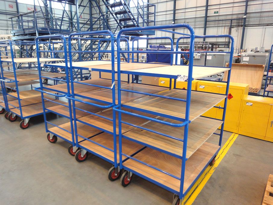 3x mobile storage trolleys, multishelf, 1200x800mm...