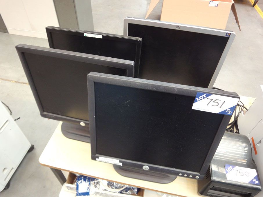 4x Dell, HP colour LCD monitors