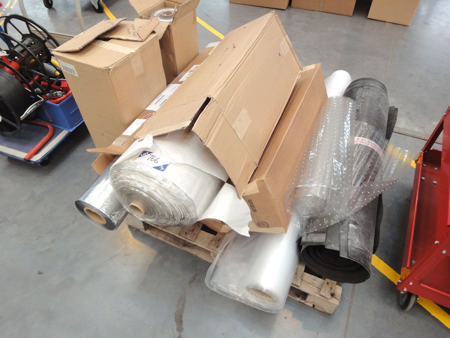 Qty various barrier material, aircraft plastic flo...