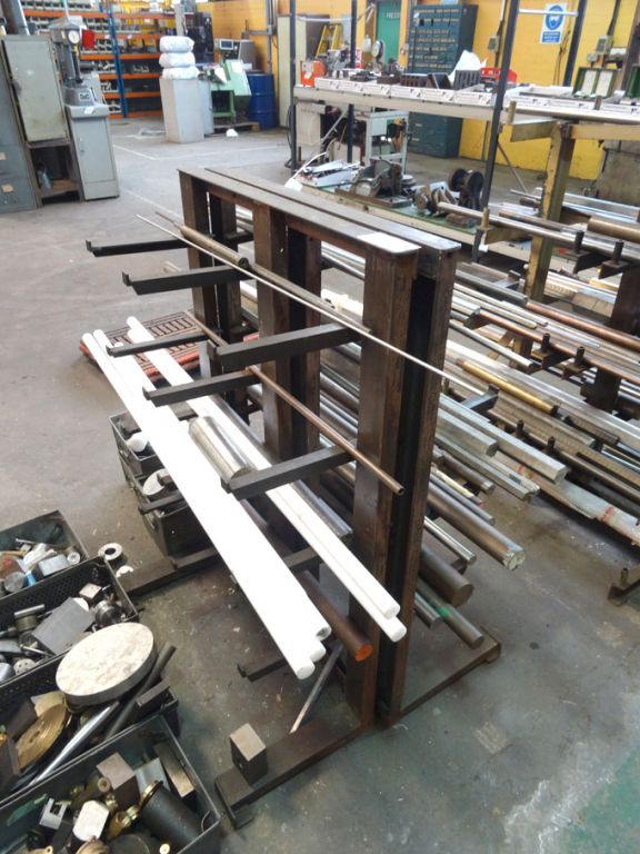 Floor type double sided bar rack with contents inc...