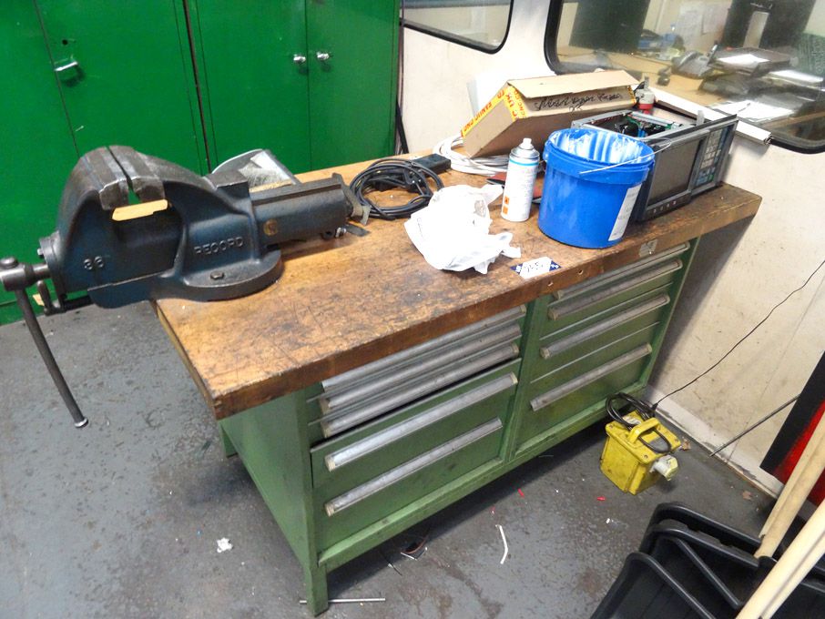 1500x700mm workbench with built in drawer units &...