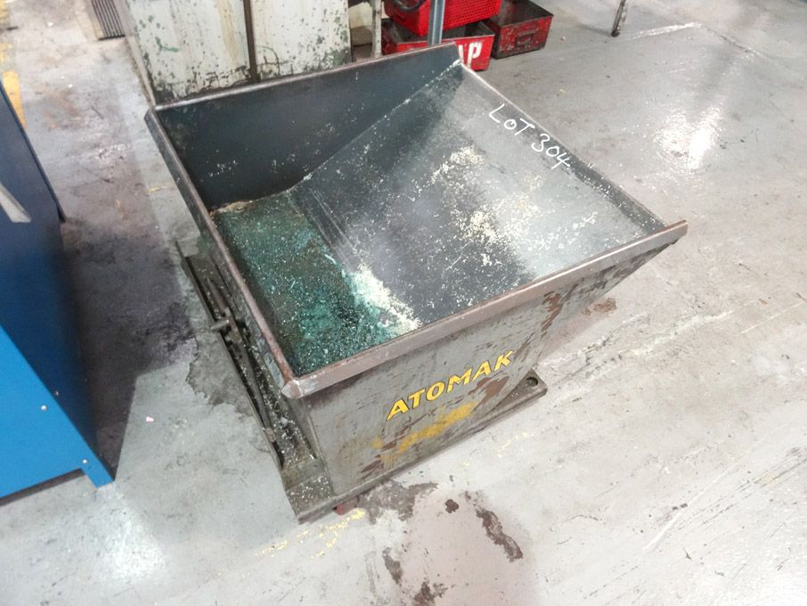 Atomak mobile forkable tipping skip, 750x750x250mm