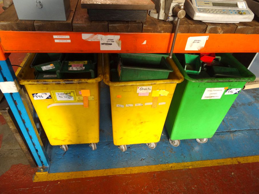Qty various plastic storage bins as lotted