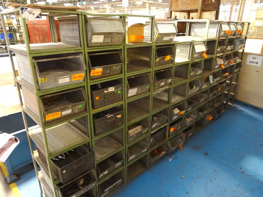 75 compartment metal tote bin storage units