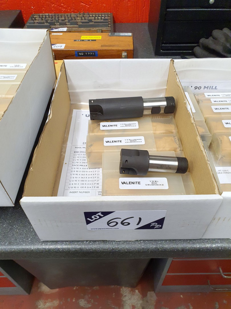 Qty various Valenite U90 long reach & U90 tip mill...