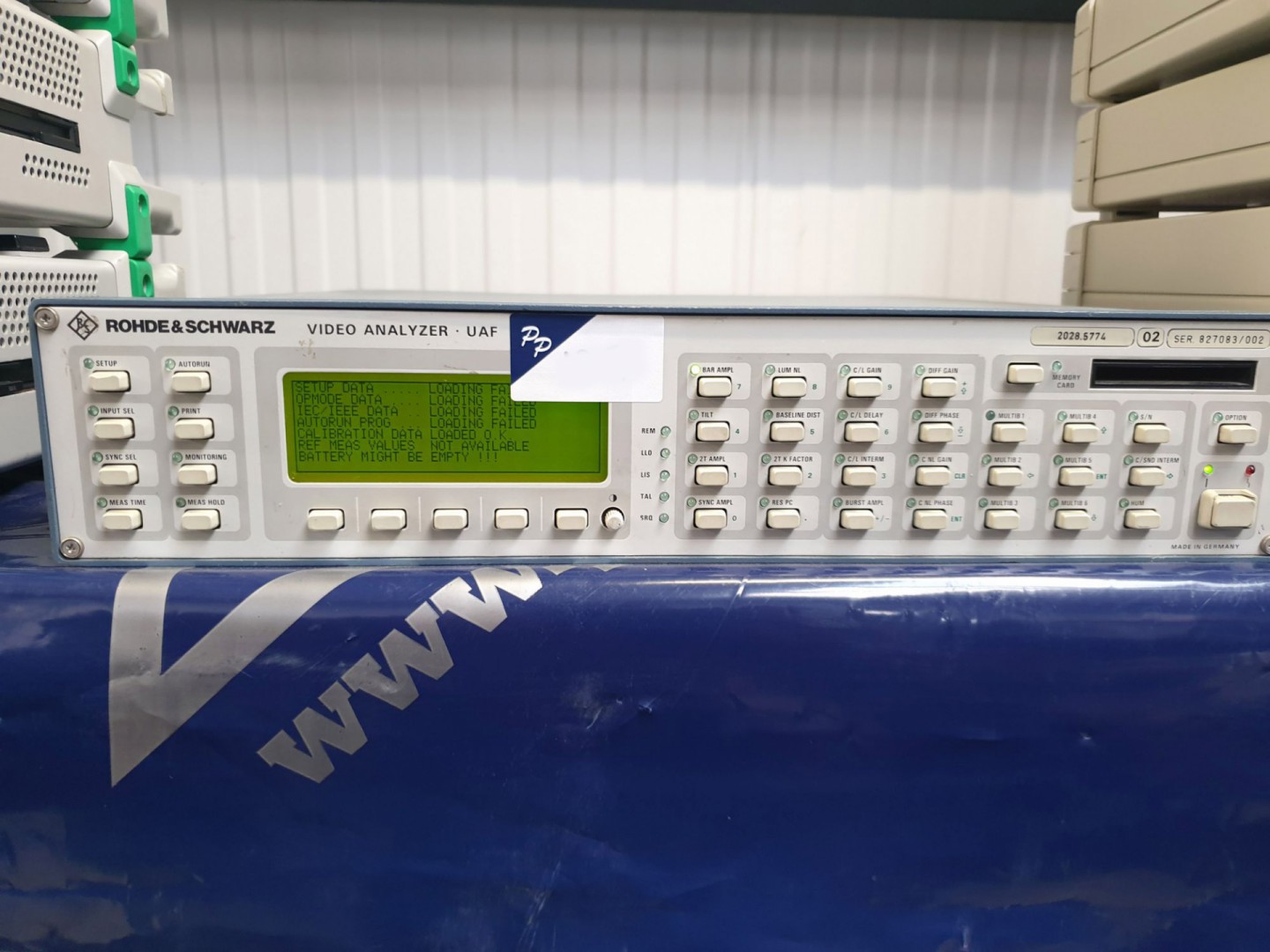 Rohde & Schwarz UAF video analyser, s/n 827083/002