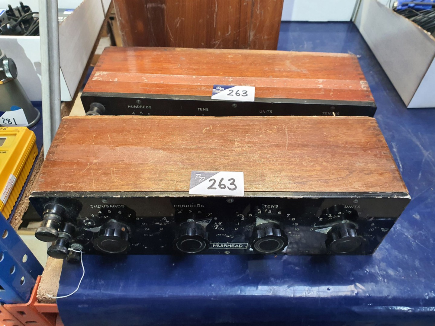 2x vintage Muirhead A-25-K/L decade resistance box...