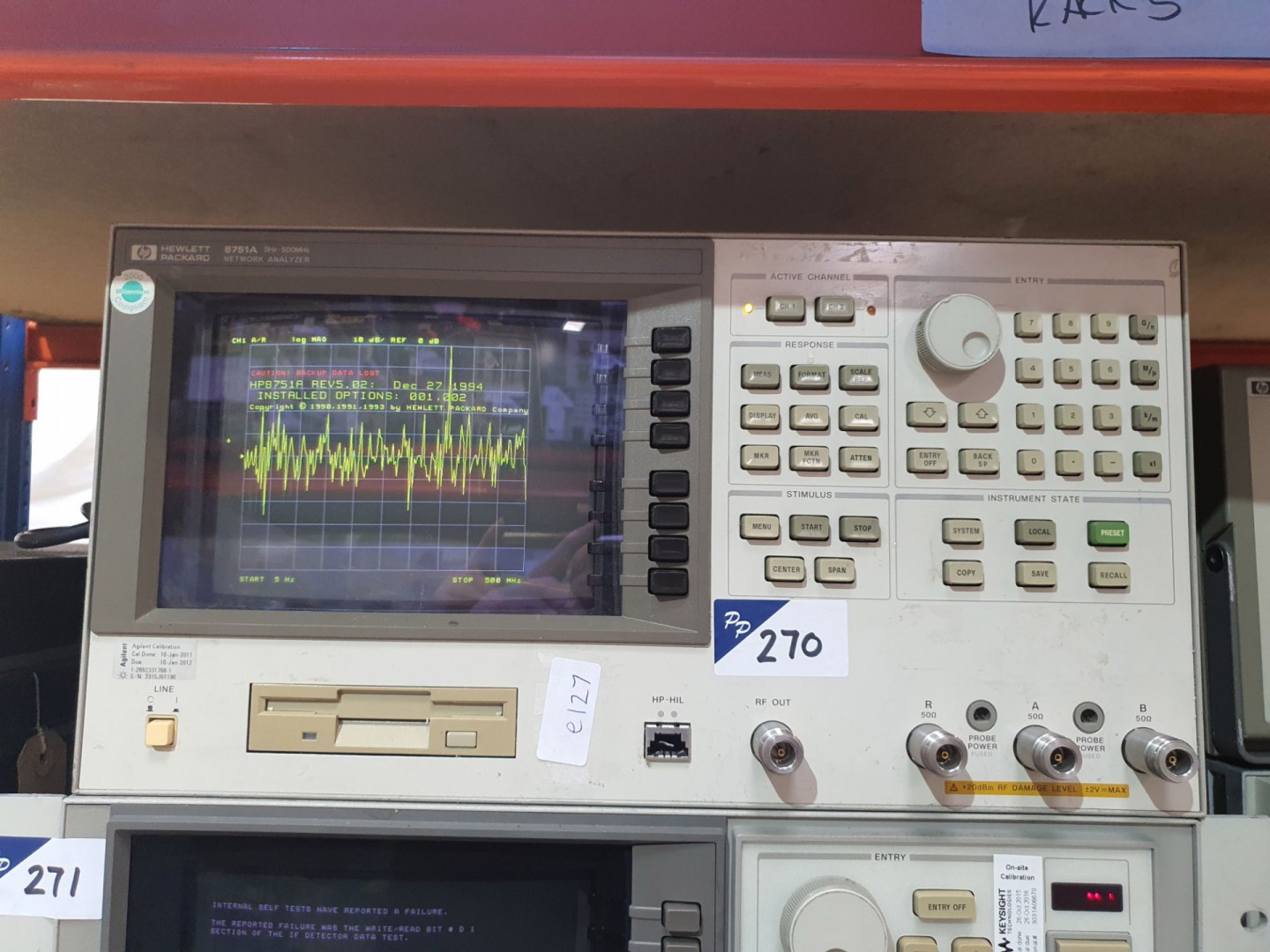 HP / Agilent 8751A network analyser, 5Hz-500MHz (E...