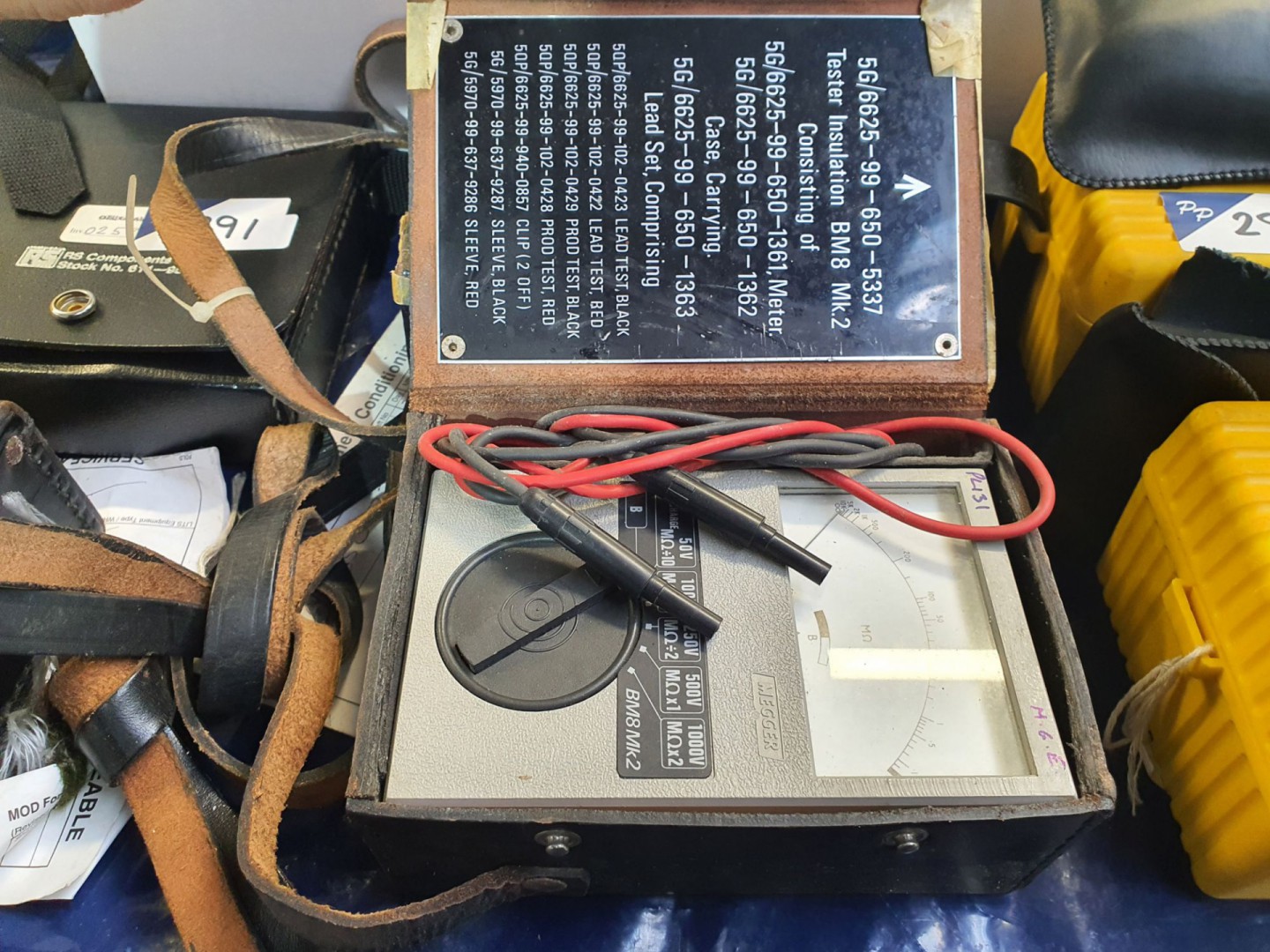 Megger BM8 Mk2 insulation tester with leads in car...