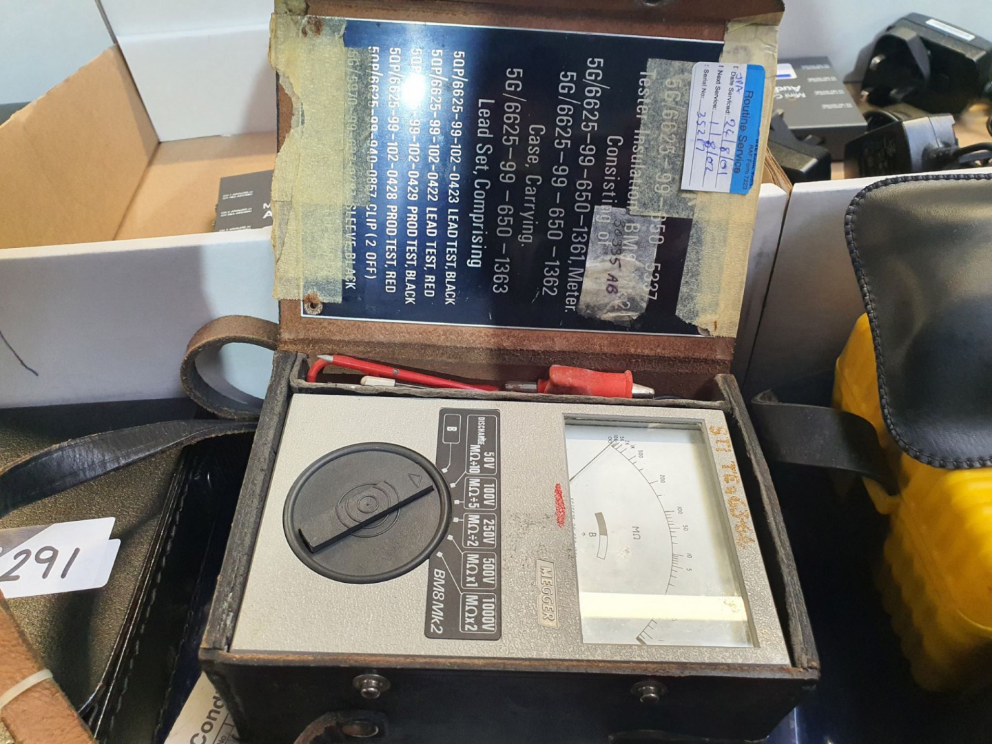 Megger BM8 Mk2 insulation tester with leads in car...
