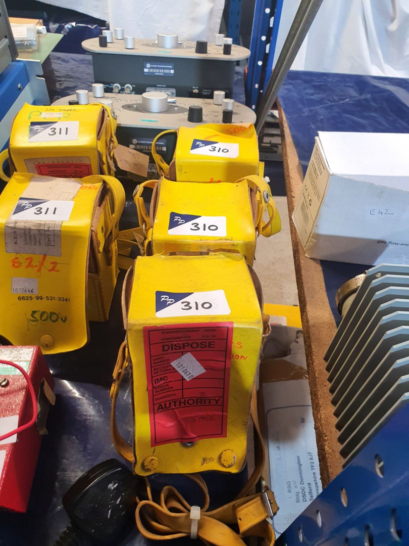 2x Metrohm 9A insulation tester with leads in yell...