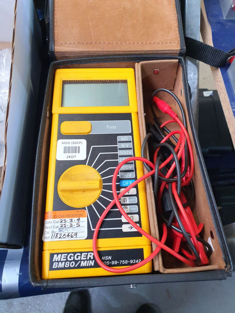 Megger BM80 insulation tester with leads in carry...