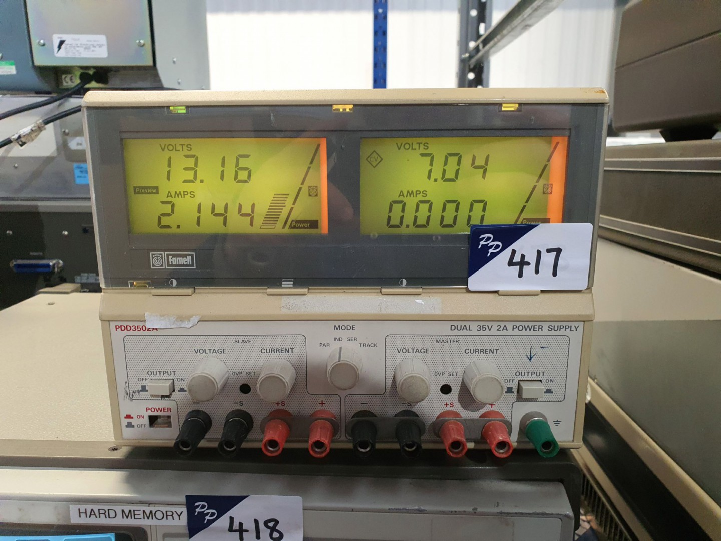Farnell PDD 3502A twin output PSU digital meters,...
