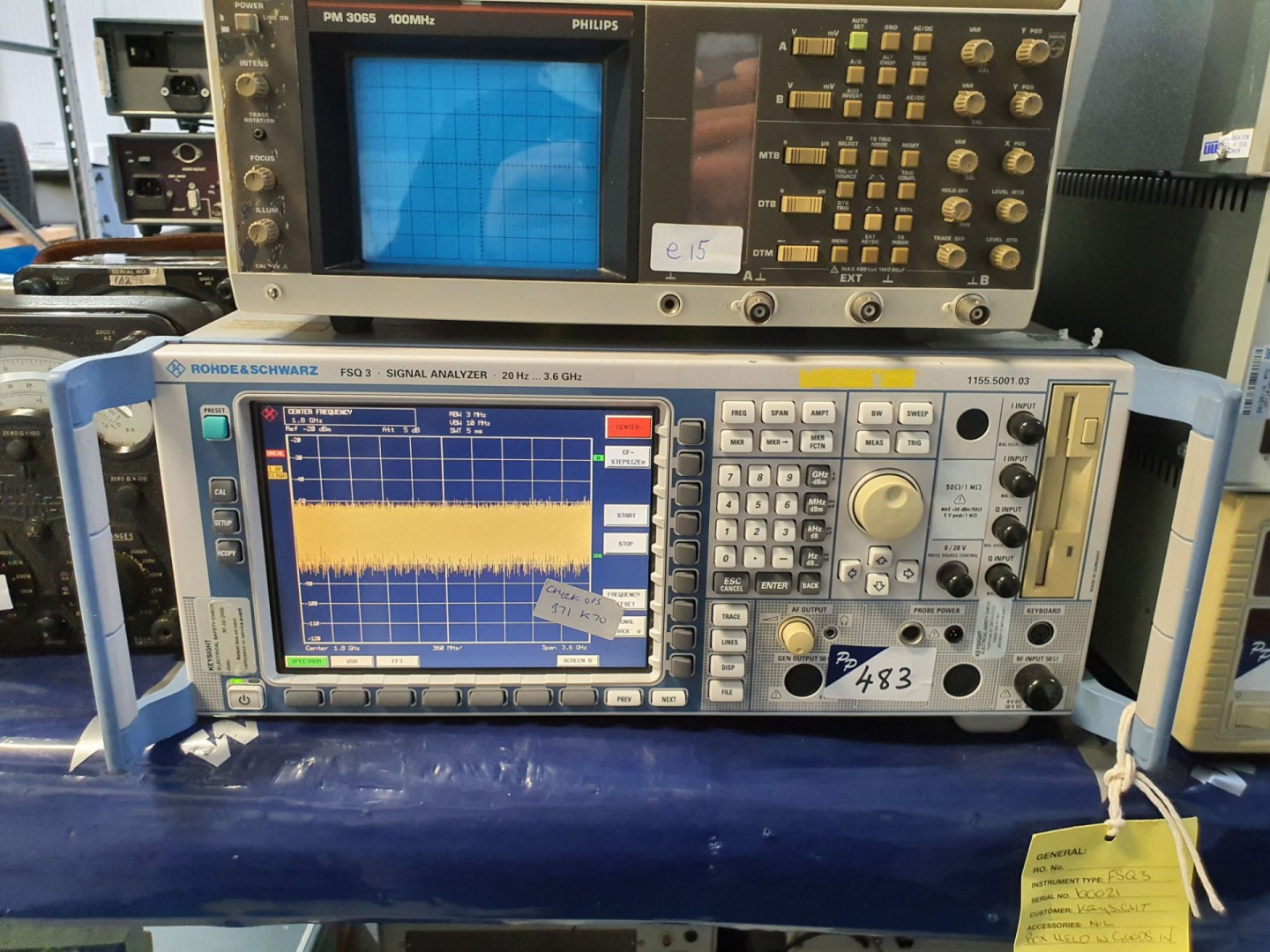 Rohde & Schwarz FSQ3 signal analyser, 20Hz-3.6GHz,...