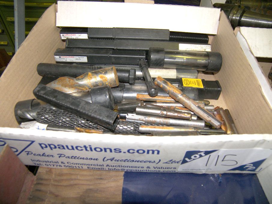 Qty tool holders, cutters etc in 3 boxes