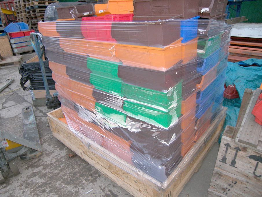 Qty various size plastic storage bins to 350x250x1...