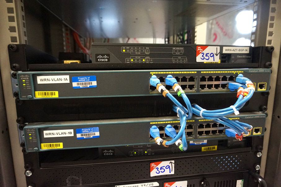 2x Cisco 800 series switches, 2x Cisco 2960 series...