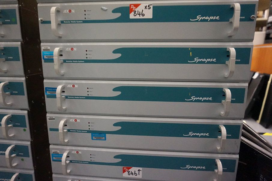 5x Axon Synapse SFR08 modular media system chassis...