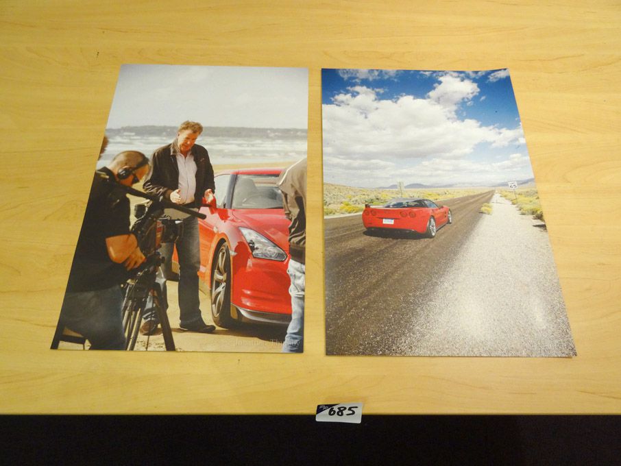 2x 'Top Gear behind the scenes' A3 colour prints