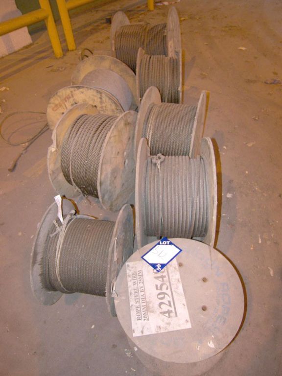 8 drums steel wire rope to 22mm dia